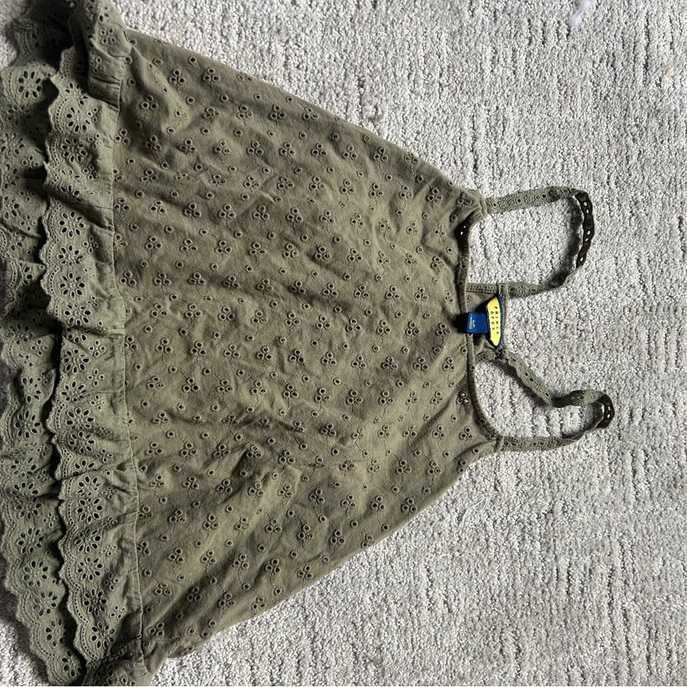 Prince & Fox Olive Eyelet Lace Tank Top